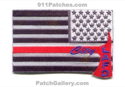 Los Angeles City Fire Department Thin Red Line Flag Patch (California)
Scan By: PatchGallery.com
Keywords: dept. lafd