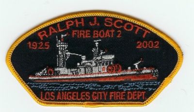 Los Angeles City Fire Dept Fire Boat 2
Thanks to PaulsFirePatches.com for this scan.
Keywords: california department la ralph j scott lafd