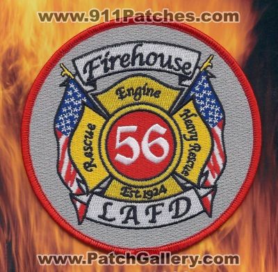 Los Angeles City Fire Department Station 56 (California)
Thanks to Paul Howard for this scan. 
Keywords: lafd l.a.f.d. dept. firehouse engine heavy rescue