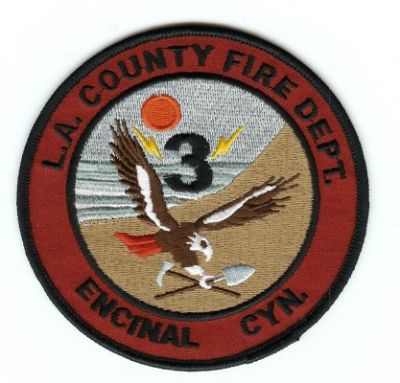 Los Angeles County Fire Encinal Canyon 3
Thanks to PaulsFirePatches.com for this scan.
Keywords: california la co fd cyn