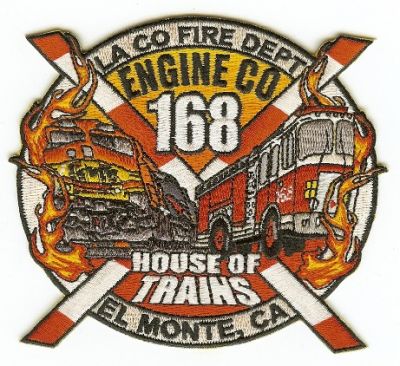 Los Angeles County Fire Engine 168
Thanks to PaulsFirePatches.com for this scan.
Keywords: california el monte la co fd
