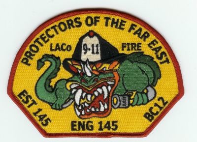 Los Angeles County Fire Station 145
Thanks to PaulsFirePatches.com for this scan.
Keywords: california engine battalion chief la co fd