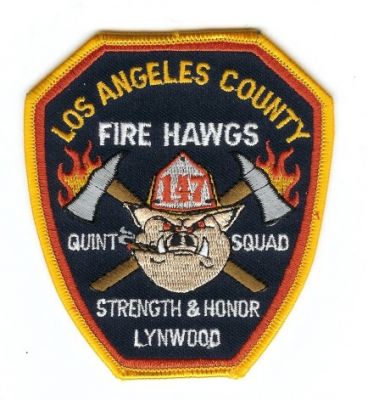 Los Angeles County Fire Station 147
Thanks to PaulsFirePatches.com for this scan.
Keywords: california quint squad lynwood la co fd