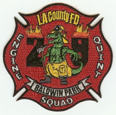 Los Angeles County Fire Station 29
Thanks to PaulsFirePatches.com for this scan.
Keywords: california baldwin park engine quint squad la co fd