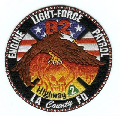 Los Angeles County Fire Station 82
Thanks to PaulsFirePatches.com for this scan.
Keywords: california engine light-force patrol highway 2 la co fd