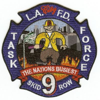 Los Angeles City Fire Department Task Force 9 (California)
Thanks to PaulsFirePatches.com for this scan.
Keywords: l.a.f.d. lafd dept.