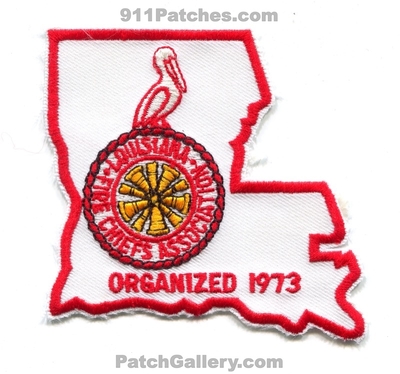Louisiana State Fire Chiefs Association Patch (Louisiana) (State Shape)
Scan By: PatchGallery.com
Keywords: assoc. assn. organized 1973