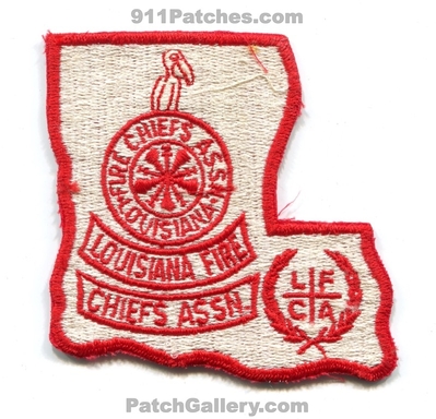 Louisiana State Fire Chiefs Association Patch (Louisiana) (State Shape)
Scan By: PatchGallery.com
Keywords: assoc. assn.