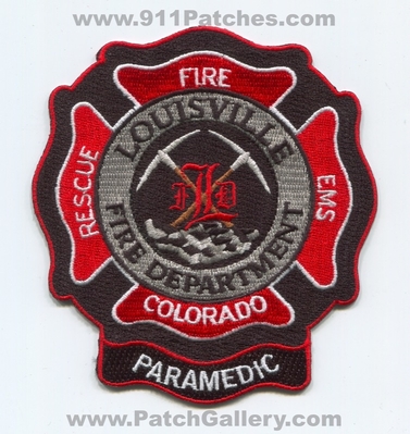 Louisville Fire Department Paramedic Patch (Colorado)
[b]Scan From: Our Collection[/b]
[b]Patch Made By: 911Patches.com[/b]
Keywords: dept. rescue ems