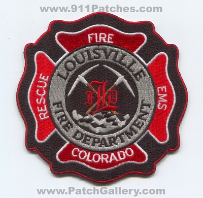 Louisville Fire Department Patch (Colorado)
[b]Scan From: Our Collection[/b]
[b]Patch Made By: 911Patches.com[/b]
Keywords: dept. rescue ems