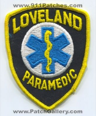 Loveland Paramedic Patch (Ohio)
Scan By: PatchGallery.com
Keywords: ems