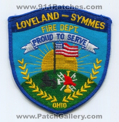 Loveland Symmes Fire Department Patch (Ohio)
Scan By: PatchGallery.com
Keywords: dept. proud to serve