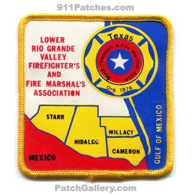 Lower Rio Grande Valley Firefighters and Fire Marshals Association Patch (Texas)
Scan By: PatchGallery.com
Keywords: state firemens starr hidalgo willacy cameron