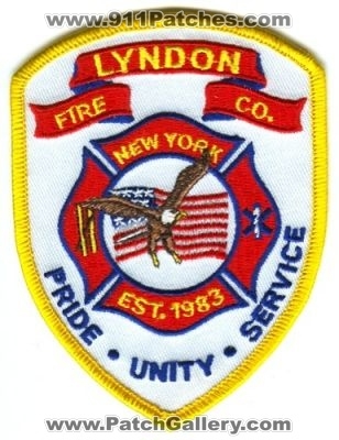 Lyndon Fire Company Patch (New York)
Scan By: PatchGallery.com
Keywords: co. department dept. pride unity service