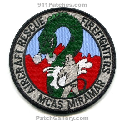 Marine Corps Air Station MCAS Miramar Fire Department ARFF USMC Military Patch (California)
Scan By: PatchGallery.com
Keywords: M.C.A.S. Department Dept. Aircraft Airport Rescue Firefighter Firefighting ARFF A.R.F.F. Crash Rescue CFR C.F.R. Dragon