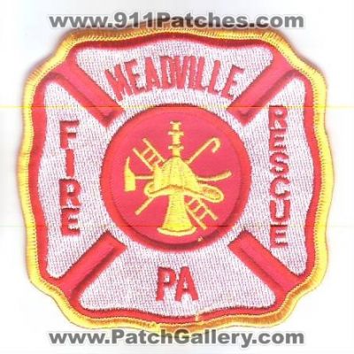 Meadville Fire Rescue Department (Pennsylvania)
Thanks to Dave Slade for this scan.
Keywords: dept. pa