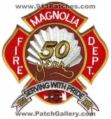 Magnolia Fire Department 50 Years (Texas)
Scan By: PatchGallery.com
Keywords: dept. 18 serving with pride 1952 2002