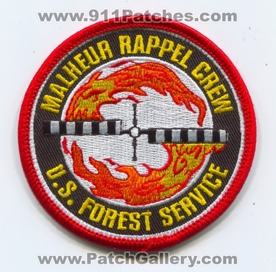 Malheur Rappel Crew Helicopter Forest Fire Wildfire Wildland USFS Patch (Oregon)
Scan By: PatchGallery.com
Keywords: United States Forest Service U.S.F.S.