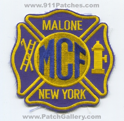 Malone Callfiremen Fire Department Patch (New York)
Scan By: PatchGallery.com
Keywords: mcf dept.