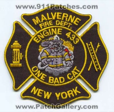 Malverne Fire Department Engine 433 Patch (New York)
Scan By: PatchGallery.com
Keywords: dept. company co. station one bad cat