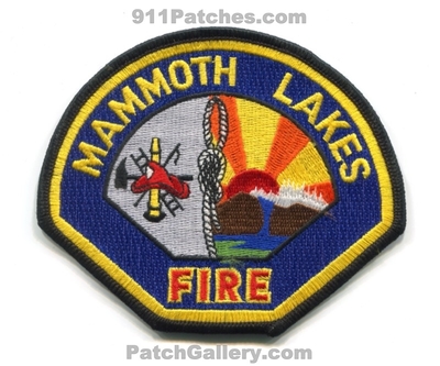 Mammoth Lakes Fire Department Patch (California)
Scan By: PatchGallery.com
Keywords: dept.