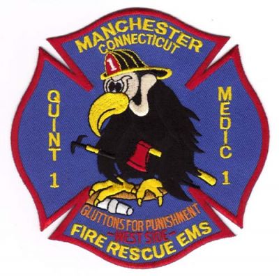 Manchester Fire Quint 1 Medic 1
Thanks to Michael J Barnes for this scan.
Keywords: connecticut rescue ems