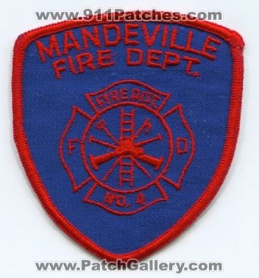 Mandeville Fire Department District Number 4 (Louisiana)
Scan By: PatchGallery.com
Keywords: dept. dist. no. #4 fd