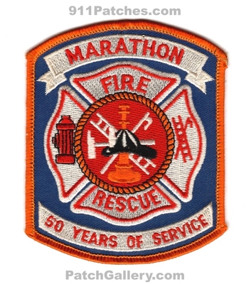 Marathon Fire Rescue Department 50 Years Patch (Florida)
Scan By: PatchGallery.com
Keywords: dept. of service