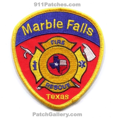 Marble Falls Fire Rescue Department Patch (Texas)
Scan By: PatchGallery.com
Keywords: dept.
