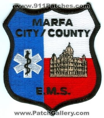 Marfa City County EMS Patch (Texas)
[b]Scan From: Our Collection[/b]
Keywords: e.m.s.