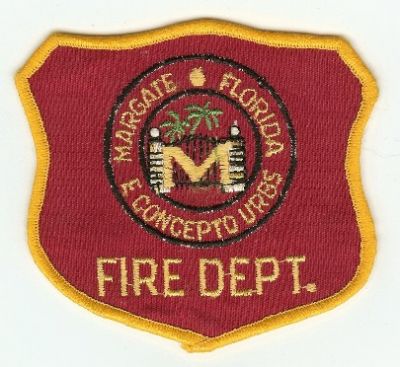 Margate Fire Dept
Thanks to PaulsFirePatches.com for this scan.
Keywords: florida department