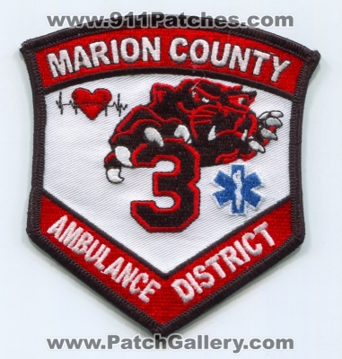 Marion County Ambulance District 3 EMS Patch (Missouri)
Scan By: PatchGallery.com
Keywords: co. dist.
