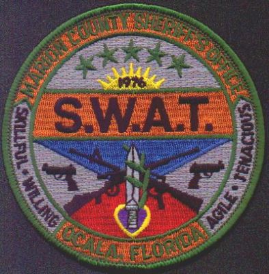 Marion County Sheriff's Office S.W.A.T.
Thanks to EmblemAndPatchSales.com for this scan.
Keywords: florida sheriffs swat ocala