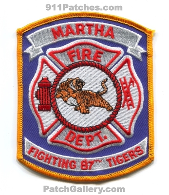 Martha Fire Department Patch (Oklahoma) (Confirmed)
Scan By: PatchGallery.com
Keywords: dept. fighting 87th tigers
