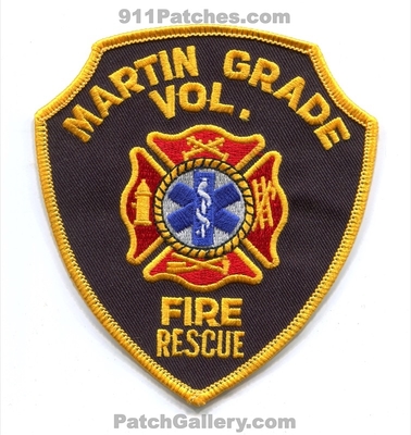 Martin Grade Volunteer Fire Rescue Department Patch (Florida)
Scan By: PatchGallery.com
Keywords: vol. dept.