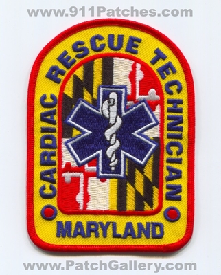 Maryland State Cardiac Rescue Technician EMS Patch (Maryland)
Scan By: PatchGallery.com
Keywords: certified licensed registered emergency medical services ambulance