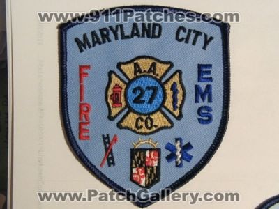 Maryland City Fire EMS Department 27 (Maryland)
Thanks to Mark Stampfl for this picture.
Keywords: dept. a.a. aa anne arundel county co.