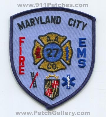 Maryland City Volunteer Fire Company 27 Anne Arundel County Patch (Maryland)
Scan By: PatchGallery.com
Keywords: vol. ems a.a. aa co. number no. #27 department dept.