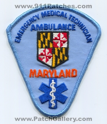 Maryland State Emergency Medical Technician EMT Ambulance EMS Patch (Maryland)
Scan By: PatchGallery.com
Keywords: certified e.m.t.