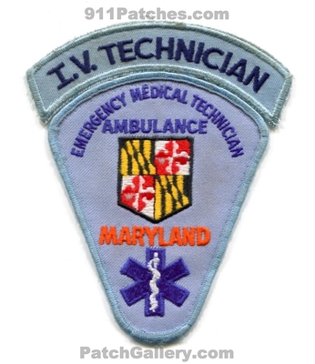 Maryland State Emergency Medical Technician EMT Ambulance IV Technician EMS Patch (Maryland)
Scan By: PatchGallery.com
Keywords: ambulance i.v.