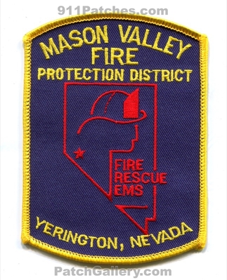 Mason Valley Fire Protection District Yerington Patch (Nevada)
Scan By: PatchGallery.com
Keywords: prot. dist. rescue ems department dept.