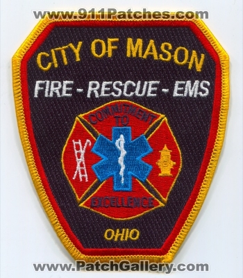 Mason Fire Department Patch (Ohio)
Scan By: PatchGallery.com
Keywords: city of dept. rescue ems commitment to excellence