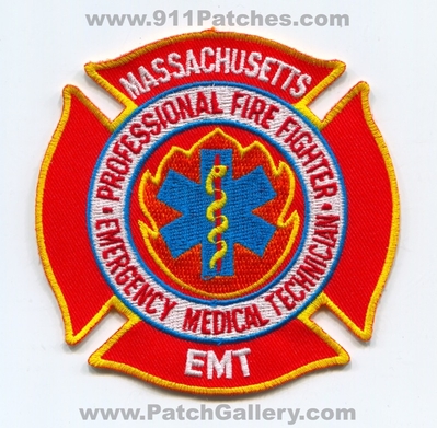 Massachusetts Professional Firefighter Emergency Medical Technician EMT Patch (Massachusetts)
Scan By: PatchGallery.com
Keywords: fire department dept. iaff ambulance