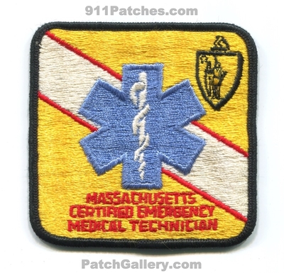 Massachusetts State Certified Emergency Medical Technician EMT Patch (Massachusetts)
Scan By: PatchGallery.com
Keywords: ems