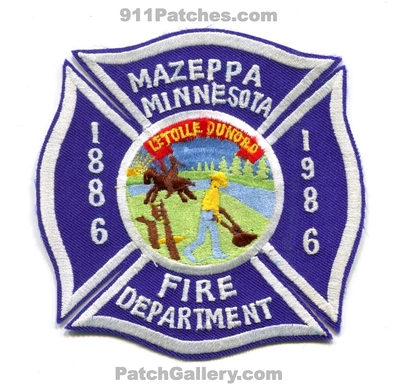 Mazeppa Fire Department Patch (Minnesota)
Scan By: PatchGallery.com
Keywords: dept. 1886 1986