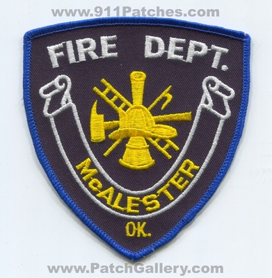 McAlester Fire Department Patch (Oklahoma)
Scan By: PatchGallery.com
Keywords: dept. ok.