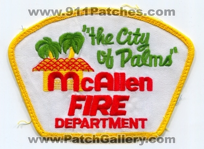 McAllen Fire Department Patch (Texas)
Scan By: PatchGallery.com
Keywords: dept. the city of palms