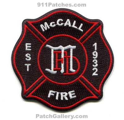McCall Fire Department Patch (Idaho)
Scan By: PatchGallery.com
[b]Patch Made By: 911Patches.com[/b]
Keywords: dept. est. 1932