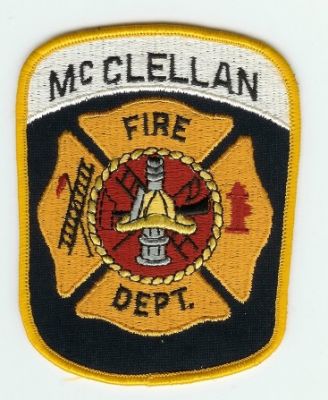 McClellan Fire Dept
Thanks to PaulsFirePatches.com for this scan.
Keywords: california department