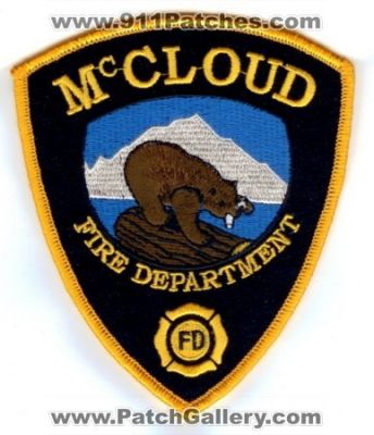 McCloud Fire Department (California)
Thanks to Paul Howard for this scan. 
Keywords: dept.